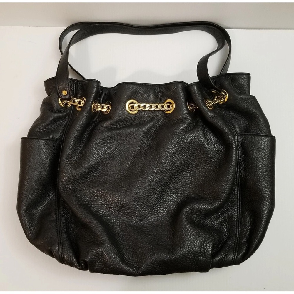 Michael Kors Black and Gold Shoulder Bag with Chain Detail - Picture 3 of 10